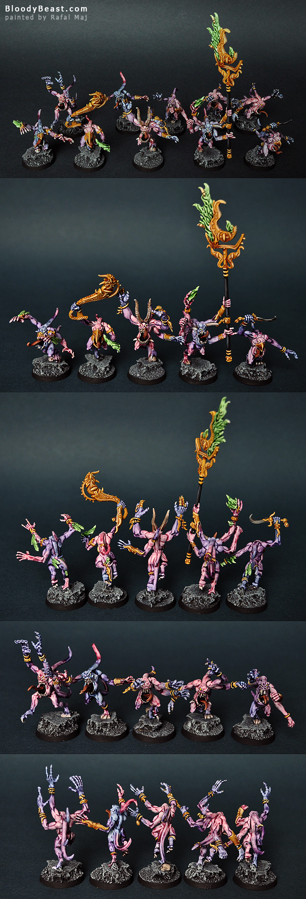 Horrors of Tzeentch with Command painted by Rafal Maj (BloodyBeast.com)