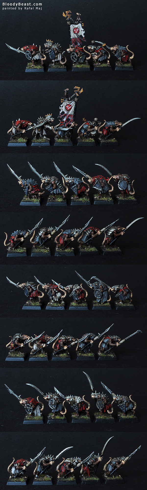 Skaven Clanrats with Spears painted by Rafal Maj (BloodyBeast.com)