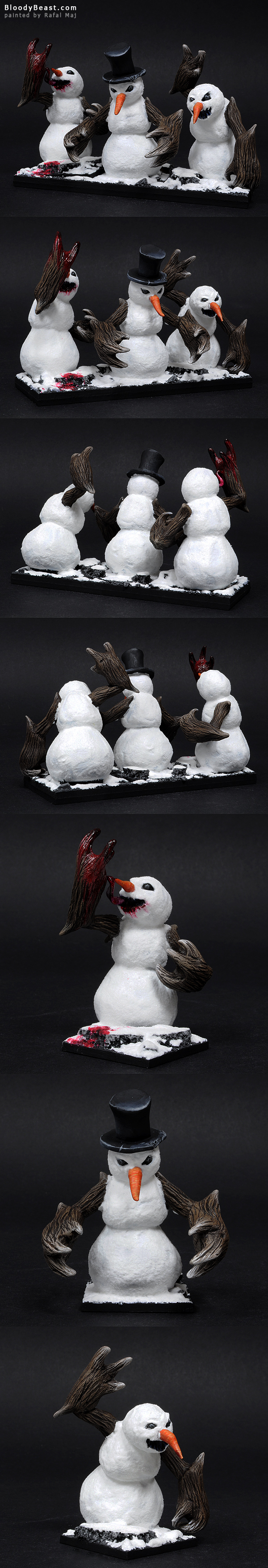 Evil Snowmen sculpted and painted by Rafal Maj (BloodyBeast.com)