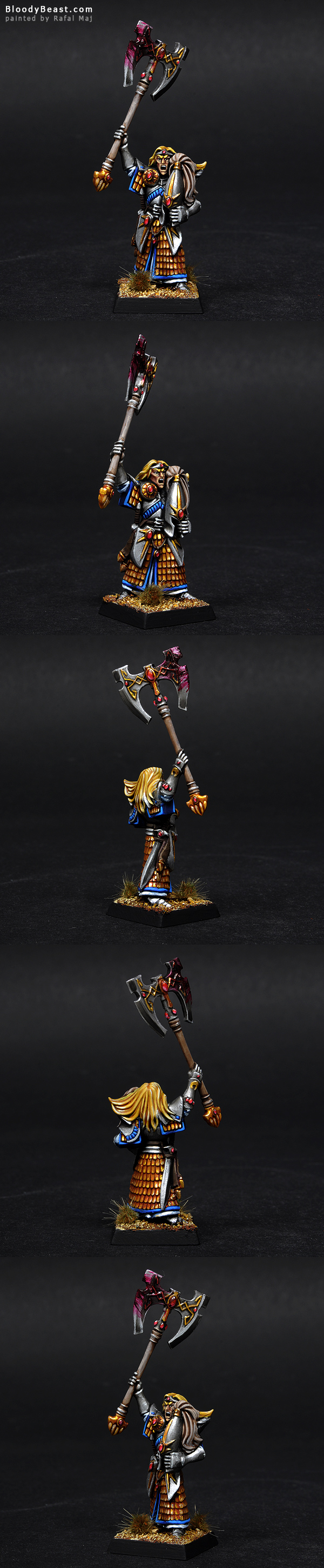 High Elves Prince with Great Axe painted by Rafal Maj (BloodyBeast.com)