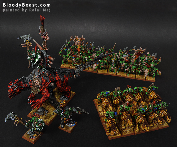 Savage Orc Army painted by Rafal Maj (BloodyBeast.com)
