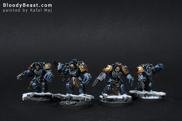 Space Wolves Wolf Guards painted by Rafal Maj (BloodyBeast.com)