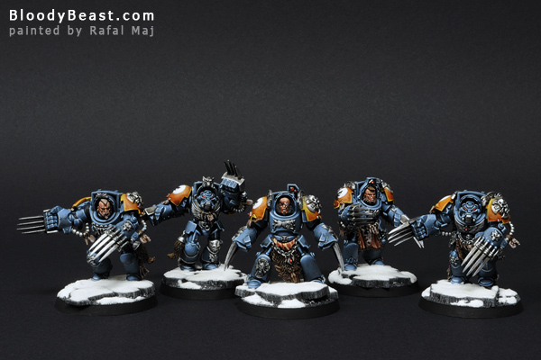 Space Wolves Wolf Guards With Wolf Claws painted by Rafal Maj (BloodyBeast.com)