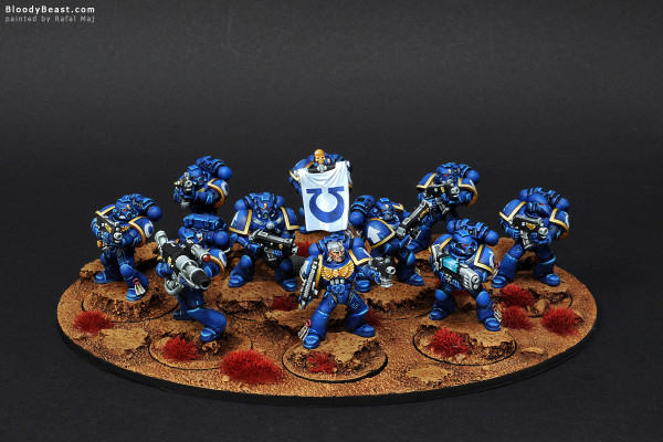 Space Marines Ultramarines Tactical Squad painted by Rafal Maj (BloodyBeast.com)