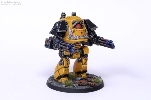 Horus Heresy Imperial Fists Contemptor Dreadnought with dual Kheres Autocannons